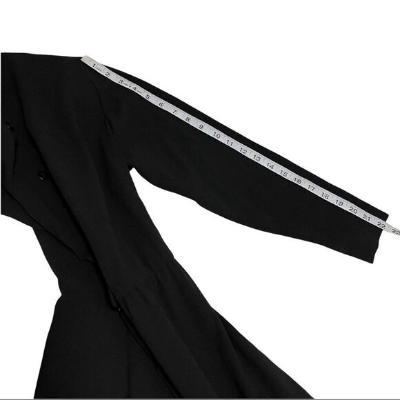 Liz Claiborne Vintage Black Long Sleeve Layered Ruffle Back Button Dress Sz 4 - Picture 13 of 16